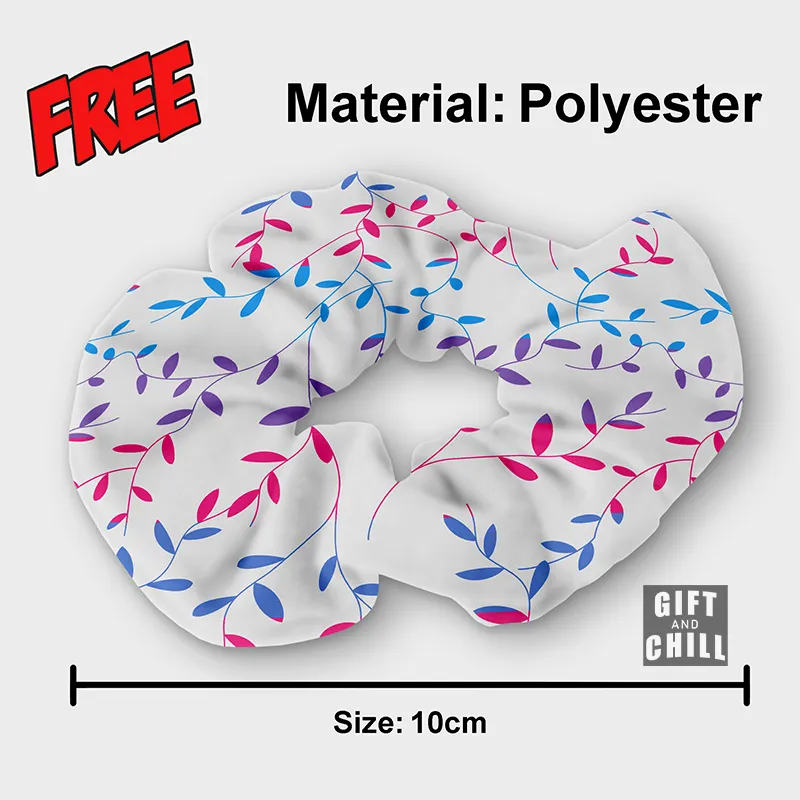 Colorful Leaf Pattern Hair Scrunchie 2 FREEBIE - Gift And Chill
