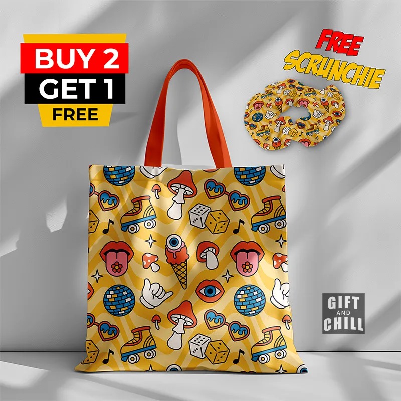 Colorful Funny Doodle Tote Bag 14 A - Gift And Chill