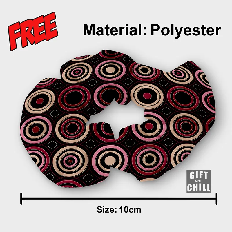 Colorful Geometric Circle Pattern Hair Scrunchie 25 FREEBIE - Gift And Chill