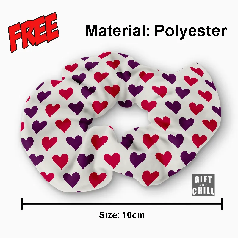 Cute Hearts Pattern Hair Scrunchie 77 FREEBIE - Gift And Chill
