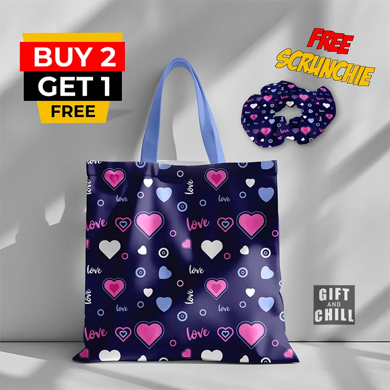 Cute love Pattern Pink Hair Scrunchie 34 FREEBIE - Gift And Chill