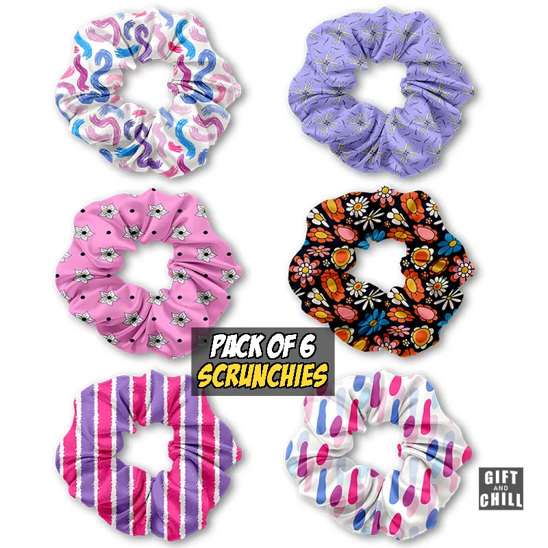 Floral & Line Pattern Scrunchies Set 3 - Gift and Chill