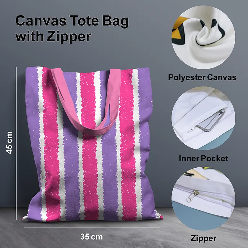Line Striped Pattern Tote Bag 11 B - Gift And Chill