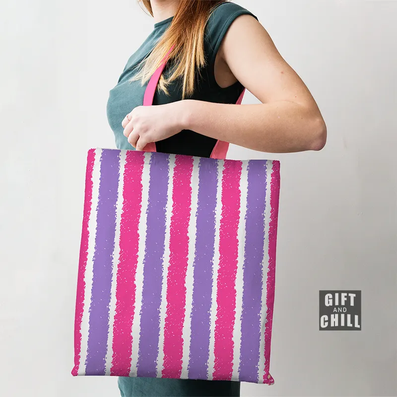 Line Striped Pattern Tote Bag 11 C - Gift And Chill