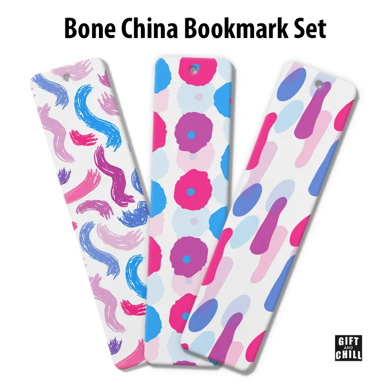 Colorful Abstruct Pattern Bone China Bookmark Set 1 - Gift and Chill