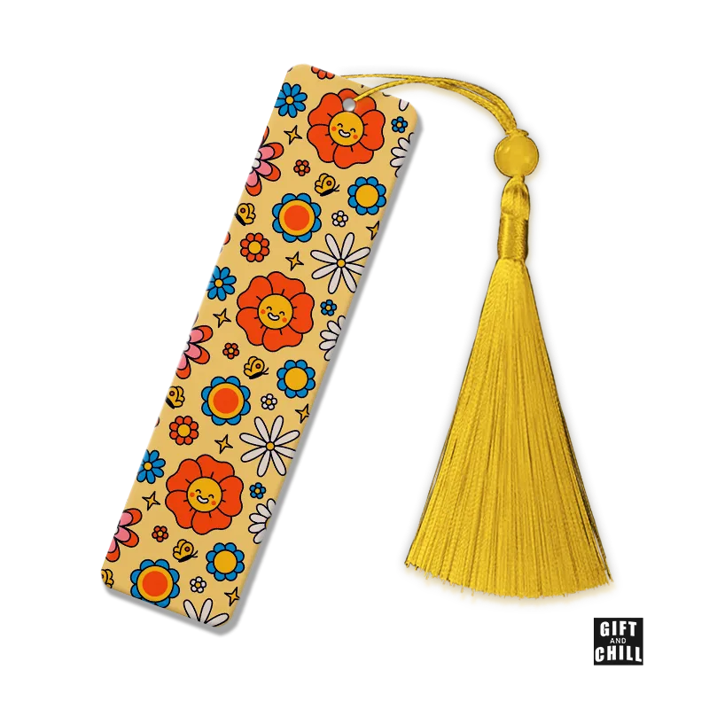 Doodle Flower Pattern Bone China Bookmark 12 - Gift and Chill