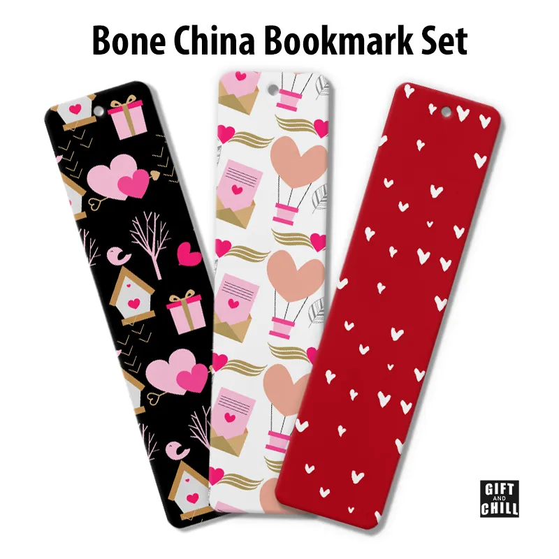 Love Pattern Bone China Bookmark Set 21 - Gift and Chill