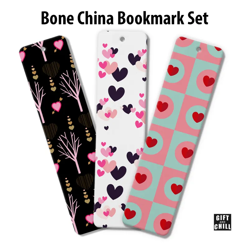 Love Pattern Bone China Bookmark Set 22 - Gift and Chill