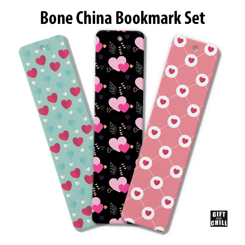 Love Pattern Bone China Bookmark Set 23 - Gift and Chill