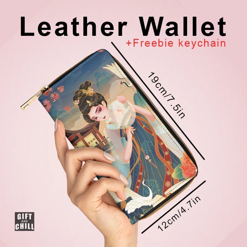 Beautiful Traditional Woman in Kimono PU Leather Wallet 11A - Gift and Chill