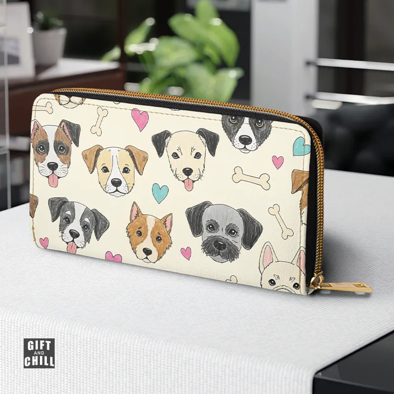 Cute Dog Face Pattern PU Leather Wallet 9C - Gift and Chill